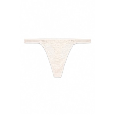 Tanga encaje animal print marfil