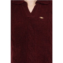 Kadın Bordo V - Yaka Kazak