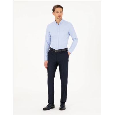 Açık Mavi Slim Fit Uzun Kollu Gömlek