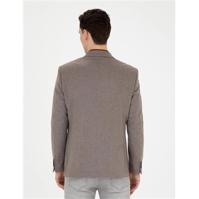 Açık Kahverengi Slim Fit Ceket