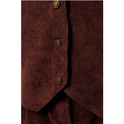 Костюм брючный вельветовый с жилеткой 399BRN