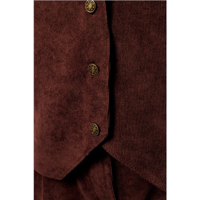 Костюм брючный вельветовый с жилеткой 399BRN