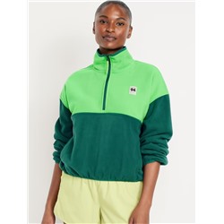 Oversized Performance Microfleece Cropped Half Zip