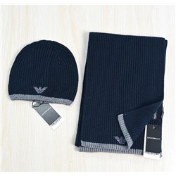 Мужской зимний шерстяной вязаный комплект из двух предметов  ЭМПОРИО АРМАН*И