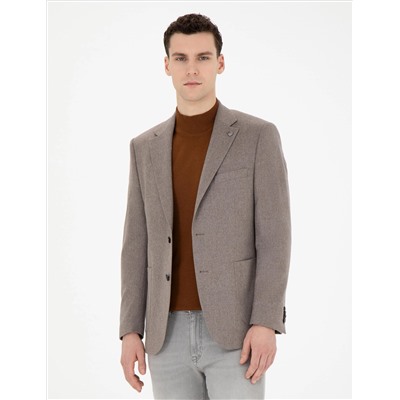 Açık Kahverengi Slim Fit Ceket