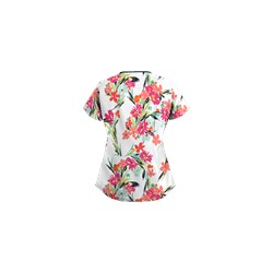UA Island Bouquet White Print Scrub Top
