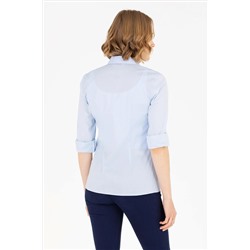 Kadın Açık Mavi Uzun Kollu Basic Gömlek