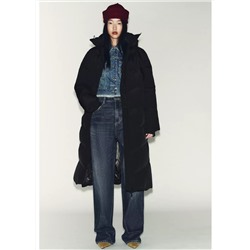 LONG 50% DOWN 50% FEATHER WATER-REPELLENT WINDPROOF HOODED ANORAK