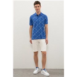 Erkek Saks Polo Yaka Tişört