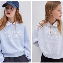 Свитшот ГЛОРИЯ ДЖИН*С c эффектом рубашки. 95% полиэстер, 5% растяжка спандекса