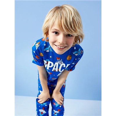 LC Waikiki Bisiklet Yaka Baskılı Kısa Kollu Erkek Çocuk Pijama Takımı, LCW Kids                                            
                                            Bisiklet Yaka Baskılı Kısa Kollu Erkek Çocuk Pijama Takımı