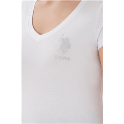 Kadın Beyaz V Yaka Basic Tişört