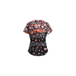UA Artisan Flower Pewter Print Scrub Top