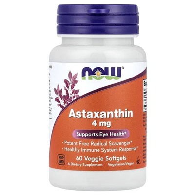 NOW Foods, Astaxanthin, 4 mg, 60 Veggie Softgels