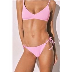 Braga bikini brasileña textura crinkle rosa
