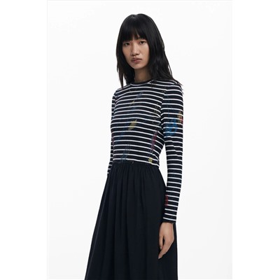 Vestido combinado rayas