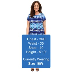 Plus Size Summer Ikat Short Sleeve Hanky Dress