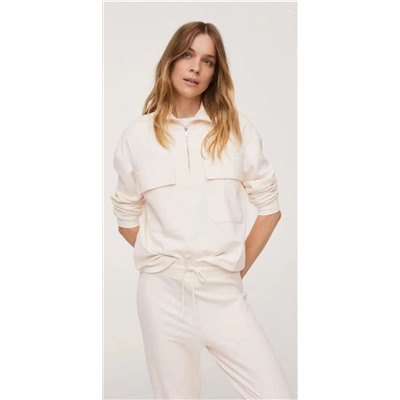 Женская толстовка с нагрудными карманами и с короткой молнией МАНГ*О