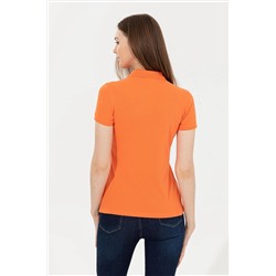 Kadın Turuncu Basic Polo Yaka Tişört