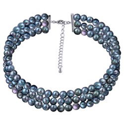 Колье (жемчуг бензиновый 10мм; покрытие родий) 40-48см