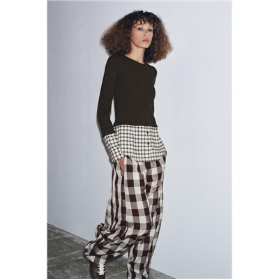 CONTRAST CHECK SHIRT