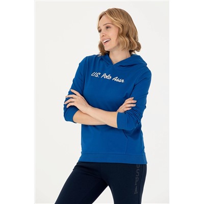 Kadın Saks Kapüşonlu Sweatshirt