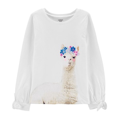 Carter's | Kid Llama Tie-Sleeve Jersey Tee