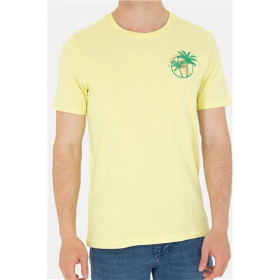 Erkek Açık Sarı Bisiklet Yaka Tişört
