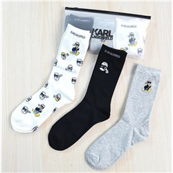 Набор носков средней высоты из хлопка (3 шт) KARL LAGERFEL*D