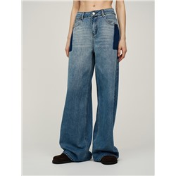 Синие джинсы "Контрастные карманы"