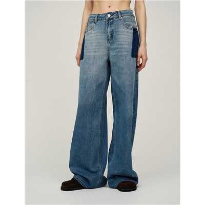 Синие джинсы "Контрастные карманы"