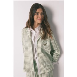 Pijama camisero largo 100% algodón estampado cuadros