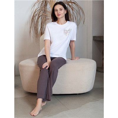 Футболка с принтом свободная из премиального 100% хлопка