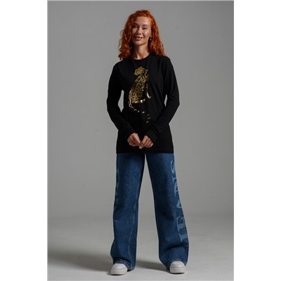 8544 Футболка с длинным рукавом женская (фольга)