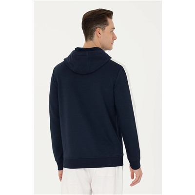 Erkek Lacivert Kapüşonlu Sweatshirt