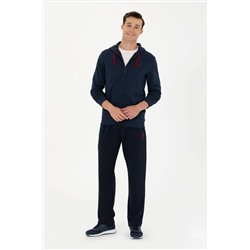 Erkek Lacivert Kapüşonlu Örme Hırka