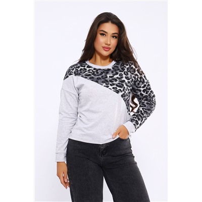 Женский свитшот леопард через плечо 2025-1