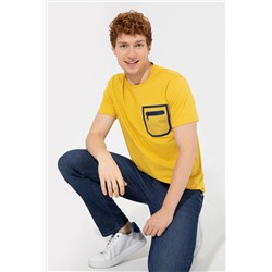 Erkek Safran Bisiklet Yaka Tişört