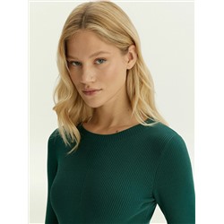 Трикотажное платье макси с драпировкой, PL1477/terrifild