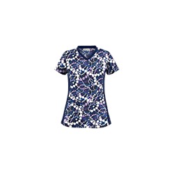 UA Mardi Gras Navy Print Scrub Top