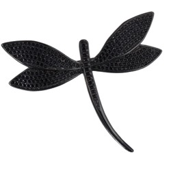 Брошь Стрекоза (фианит черный; покрытие черный родий), Есть комплект