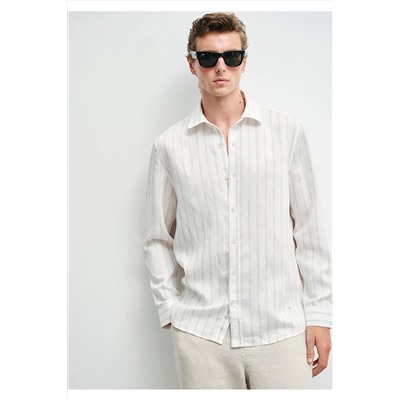 Mavi Bej Tencel TM Lyosel Gömlek Regular Fit / Normal Kesim 0211618-70321