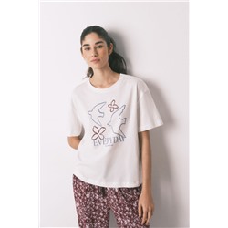 Camiseta manga corta 100% algodón blanco