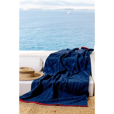 Tortuet %100 Pamuk Plaj Havlusu - Lacivert - 70x150 cm