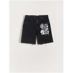 Baggy-Shorts mit Druck