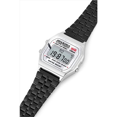 Aqua Di Polo 1987 Unisex Gümüş Retro Mermer Desenli Dijital Kol Saati Apwa064401