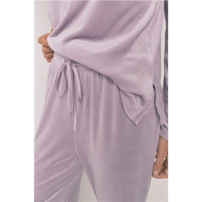 Pijama largo terciopelo lila