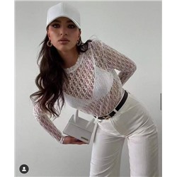 Прозрачная ажурная блузка с длинным рукавом  Christia*n Dio*r