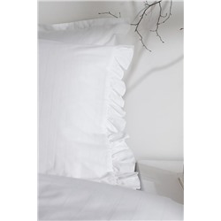 Julien King Size %100 Pamuk Fırfırlı Nevresim Takımı - Beyaz