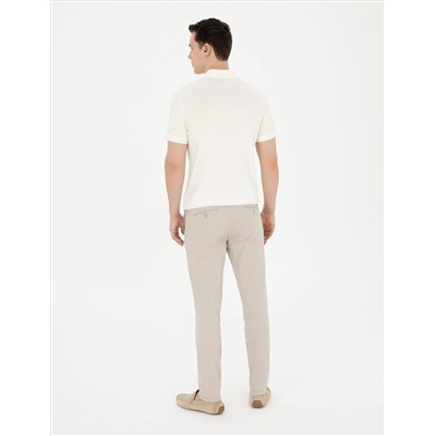 Bej Slim Fit Kanvas Pantolon